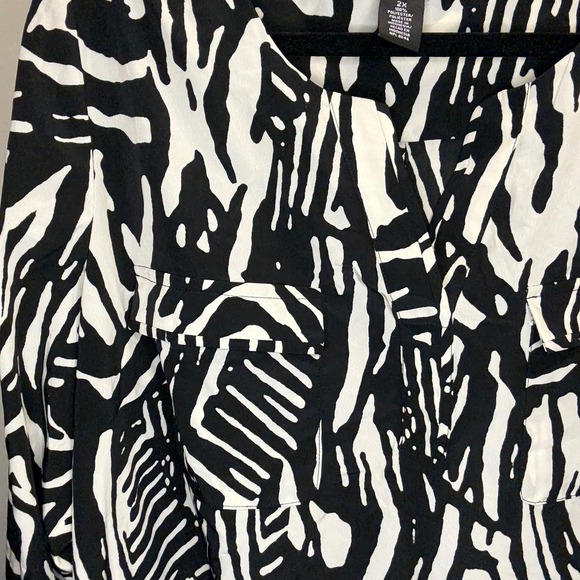 Valerie Stevens Blouse Top Animal Print Long Sleeve Career 2X WPL8046 - Picture 4 of 4